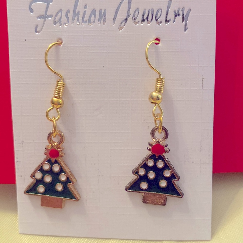 Christmas Tree Dangle Earrings